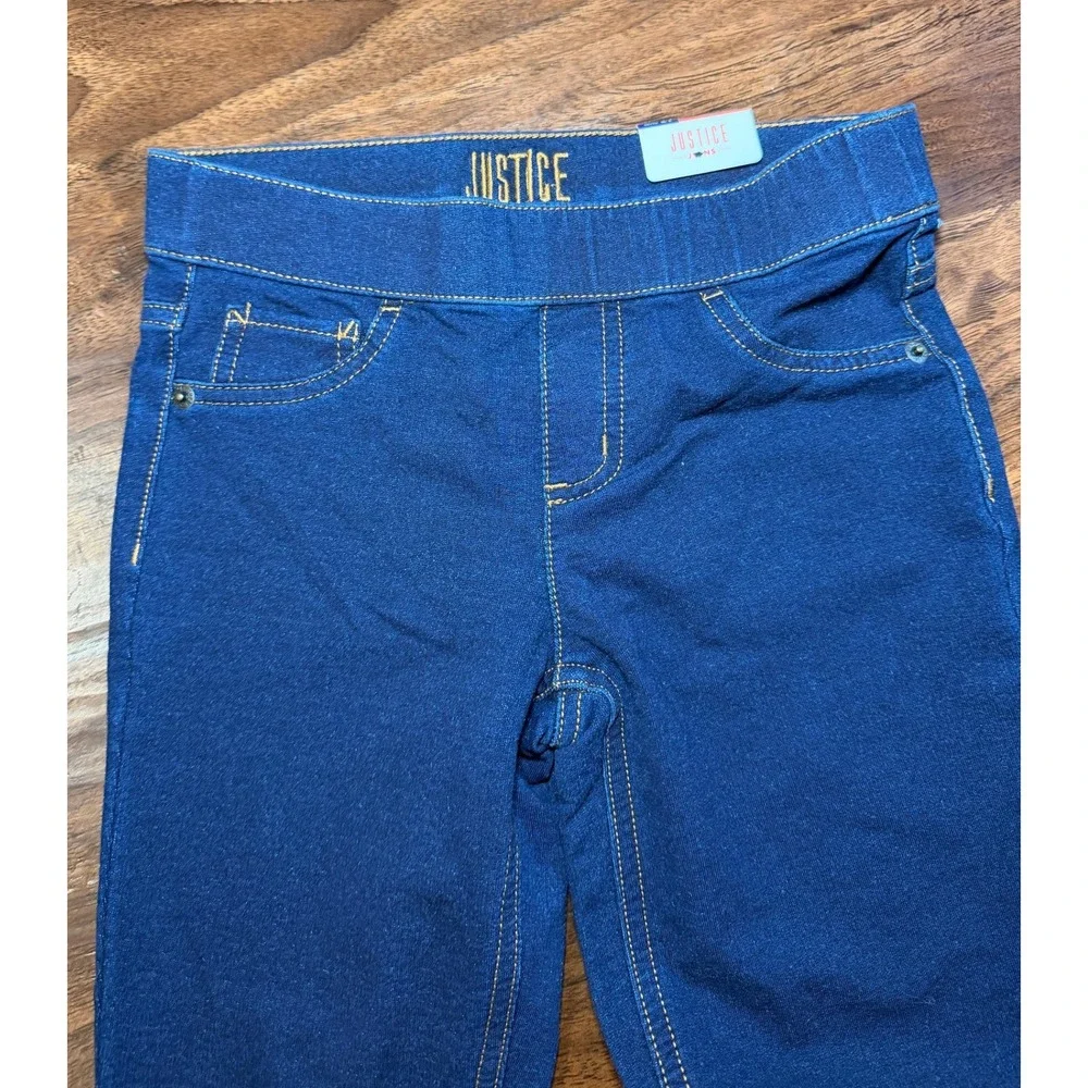 Justice Denim Leggings Girls 12 Slim Blue New Mid Rise Stretch Jeggings